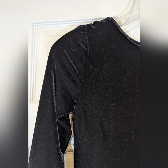 Ever Beauty black velvet long maxi bodycone dress w/open back whimsigoth size 6 - Picture 4 of 7